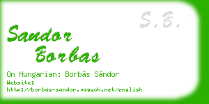 sandor borbas business card